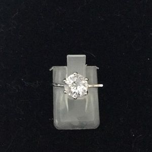 Sterling silver white sapphire ring